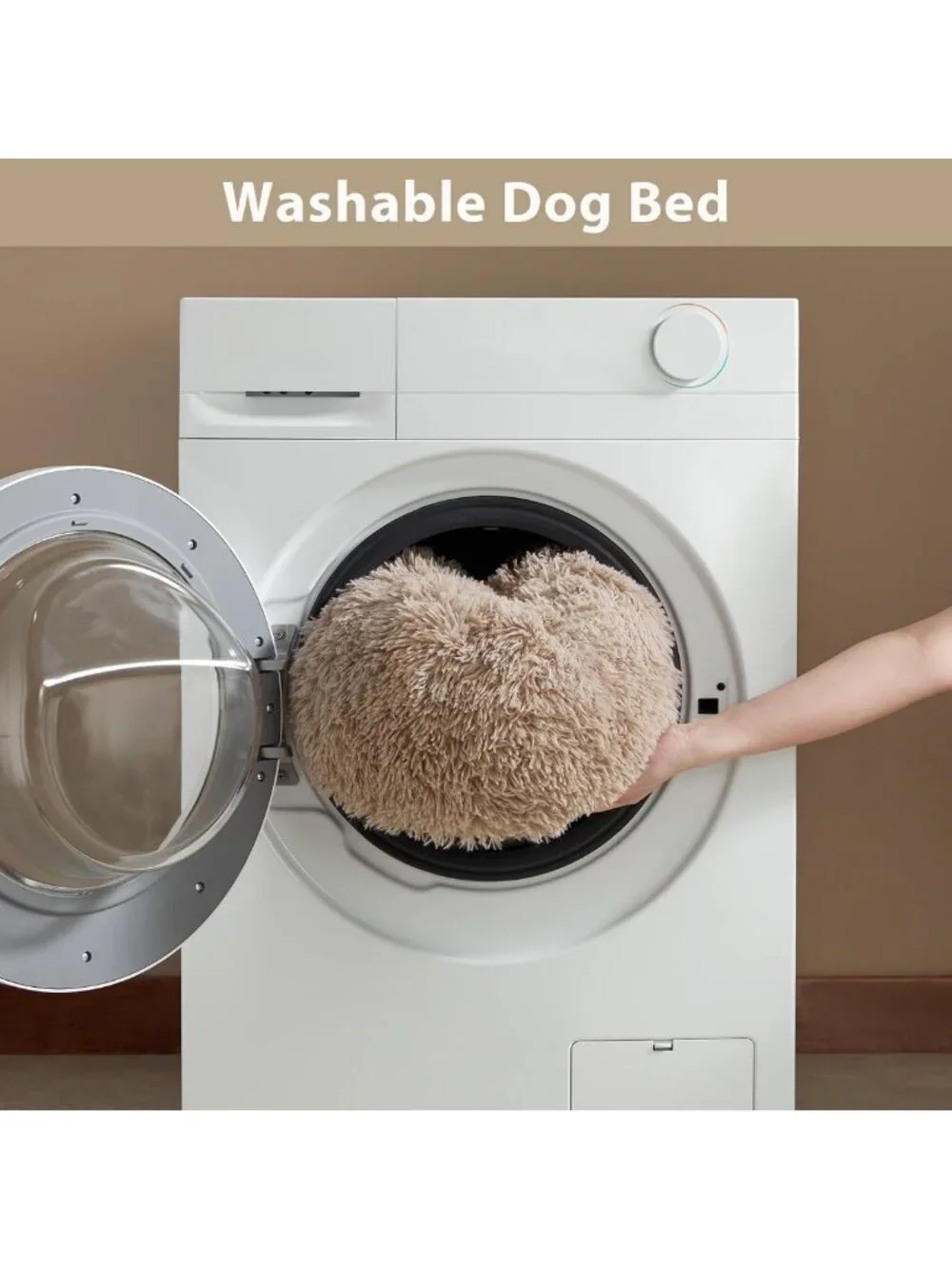 Cozy Anti-Anxiety Donut Pet Bed for Small Dogs & Cats, Fluffy Faux Fur Cushion